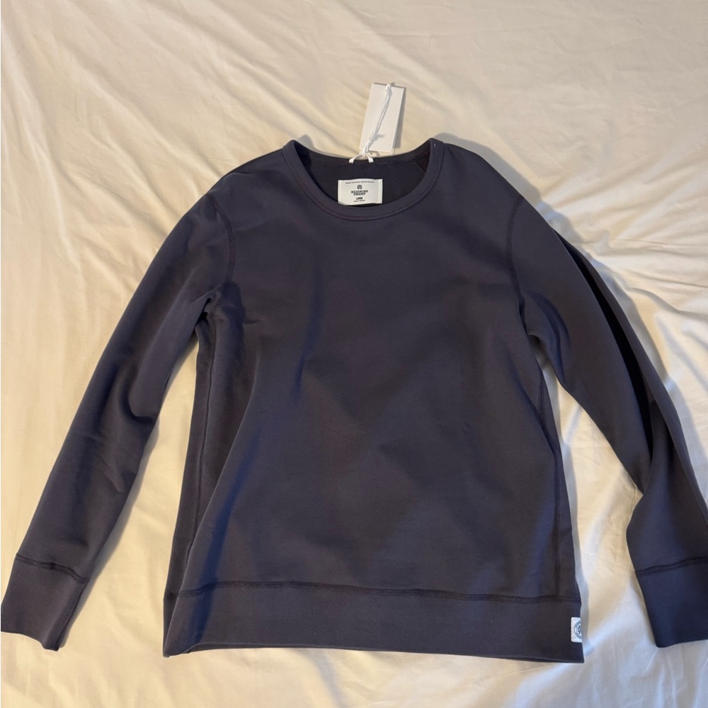 Reigning Champ Men’s Midweight Terry Slim Crewneck Sweatshirt Large - Midnight